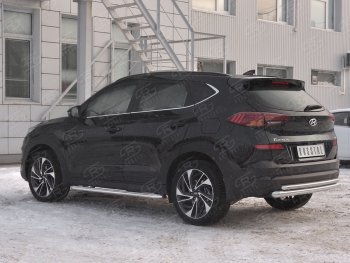 18 999 р. Защита заднего бампера (Ø63/42 мм, нержавейка) SLITKOFF Hyundai Tucson TL рестайлинг (2018-2021)  с доставкой в г. Краснодар. Увеличить фотографию 2