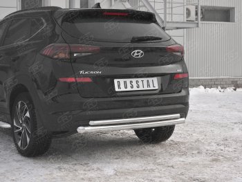 18 999 р. Защита заднего бампера (Ø63/42 мм, нержавейка) SLITKOFF Hyundai Tucson TL рестайлинг (2018-2021)  с доставкой в г. Краснодар. Увеличить фотографию 3