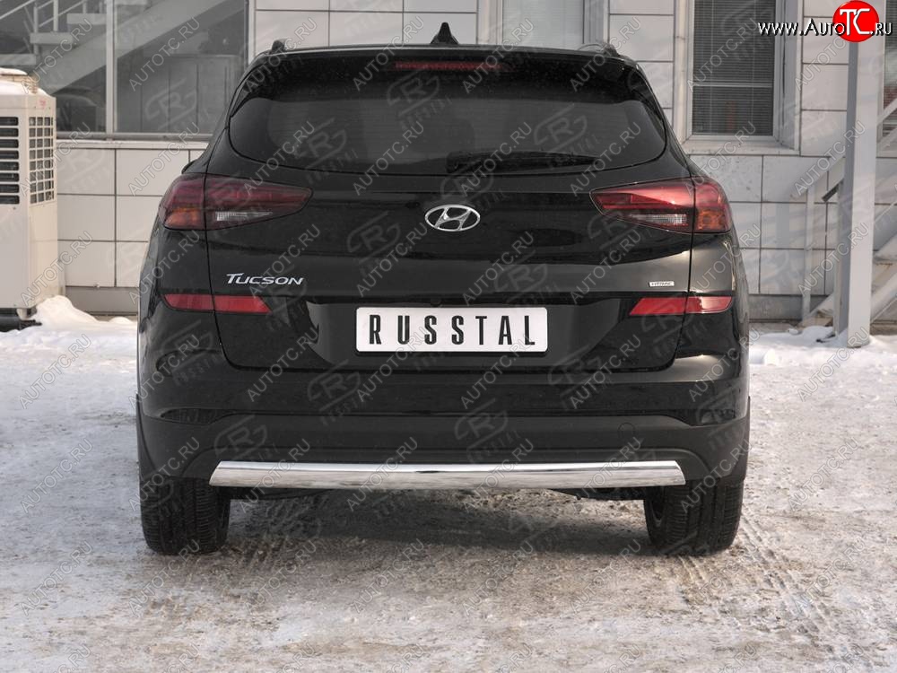 14 999 р. Защита заднего бампера (Ø75x42 мм, нержавейка) Russtal Hyundai Tucson TL рестайлинг (2018-2021)  с доставкой в г. Краснодар