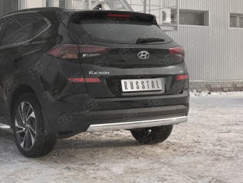 14 999 р. Защита заднего бампера (Ø75x42 мм, нержавейка) Russtal Hyundai Tucson TL рестайлинг (2018-2021)  с доставкой в г. Краснодар. Увеличить фотографию 4