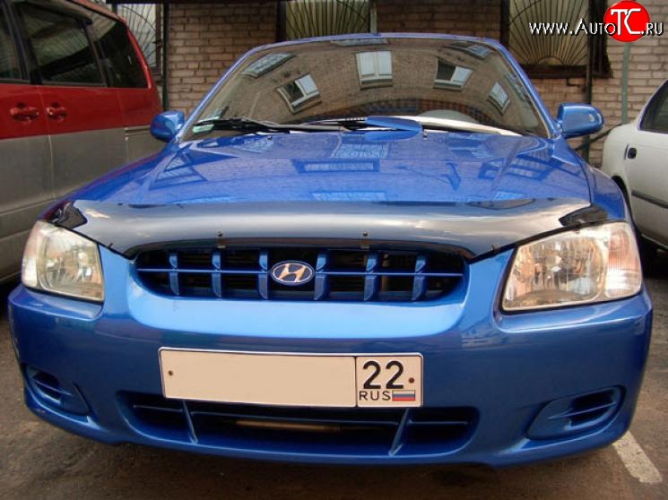 2 699 р. Дефлектор капота NovLine Hyundai Accent седан ТагАЗ (2001-2012)  с доставкой в г. Краснодар