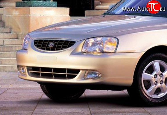 3 599 р. Передний бампер Стандартный Hyundai Accent седан ТагАЗ (2001-2012) (Окрашенный)  с доставкой в г. Краснодар