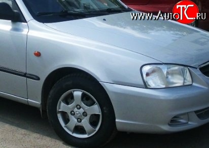 4 999 р. Переднее правое крыло Стандартное Hyundai Accent седан ТагАЗ (2001-2012) (Окрашенное)  с доставкой в г. Краснодар