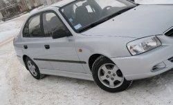 4 099 р. Пороги накладки Style Hyundai Accent седан ТагАЗ (2001-2012) (Неокрашенные)  с доставкой в г. Краснодар. Увеличить фотографию 2