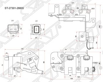 Катушка зажигания SAT Hyundai (Хюндаи) Accent (Акцент)  седан ТагАЗ (2001-2012),  Elantra (Элантра)  XD (2000-2003), KIA (КИА) Cerato (Серато)  1 LD (2003-2008)