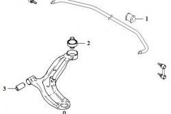 819 р. Полиуретановый сайлентблок нижнего рычага передней подвески (задний) Точка Опоры Hyundai Accent седан ТагАЗ (2001-2012)  с доставкой в г. Краснодар. Увеличить фотографию 2