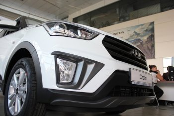 5 649 р. Накладка на передний бампер АвтоКрат Hyundai Creta GS дорестайлинг (2015-2019) (Неокрашенная)  с доставкой в г. Краснодар. Увеличить фотографию 2