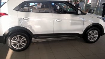 7 349 р. Пластиковые пороги АвтоКрат Hyundai Creta GS дорестайлинг (2015-2019) (Неокрашенные)  с доставкой в г. Краснодар. Увеличить фотографию 3