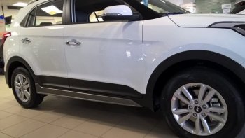 7 349 р. Пластиковые пороги АвтоКрат Hyundai Creta GS рестайлинг (2019-2021) (Неокрашенные)  с доставкой в г. Краснодар. Увеличить фотографию 1