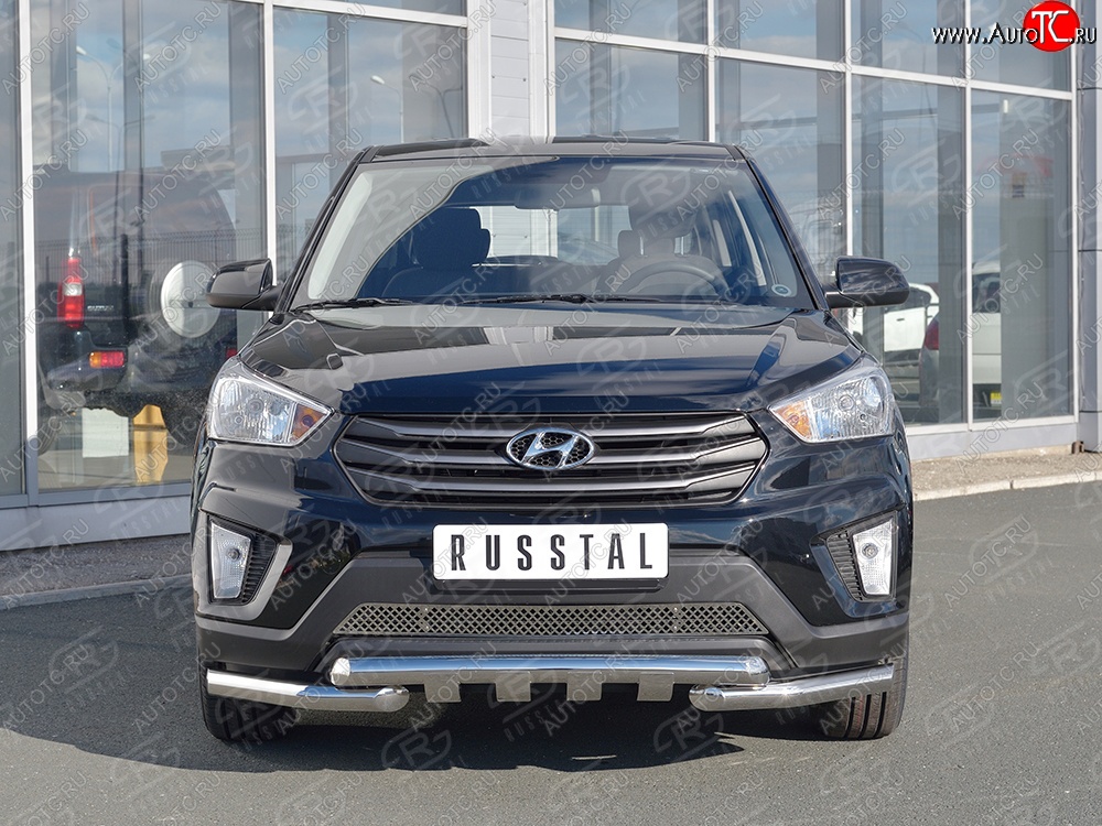 3 749 р. Защитная решётка в воздуховод бампера Berkut (нержавейка) Hyundai Creta GS дорестайлинг (2015-2019)  с доставкой в г. Краснодар