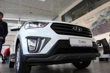 2 269 р. Накладки на ПТФ АвтоКрат Hyundai Creta GS дорестайлинг (2015-2019) (Неокрашенные)  с доставкой в г. Краснодар. Увеличить фотографию 3