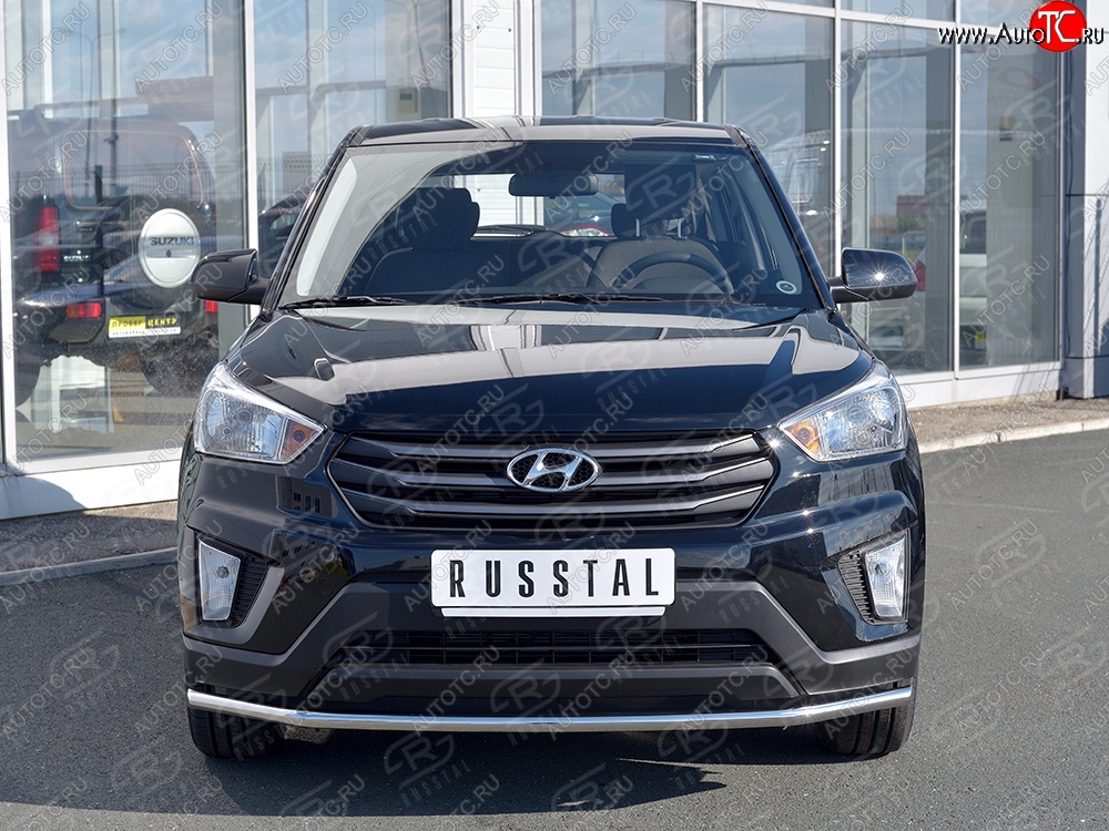 15 599 р. Защита переднего бампера (Ø42 мм, нержавейка) SLITKOFF Hyundai Creta GS дорестайлинг (2015-2019)  с доставкой в г. Краснодар