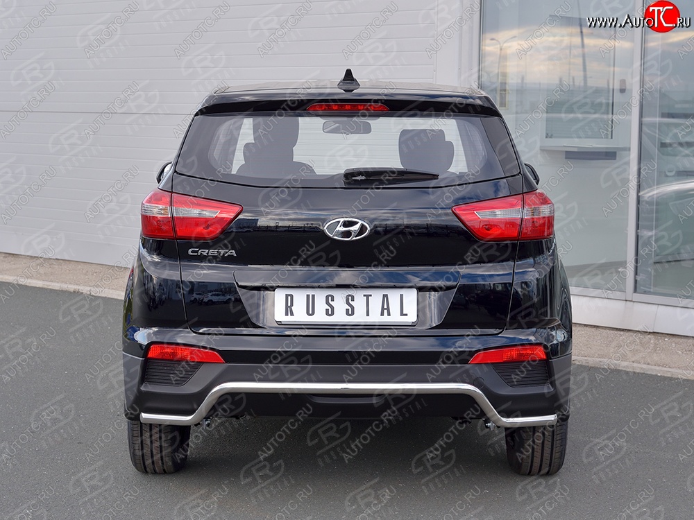 15 599 р. Защита заднего бампера (Ø42 мм волна, нержавейка) SLITKOFF  Hyundai Creta  GS (2015-2021) дорестайлинг, рестайлинг  с доставкой в г. Краснодар