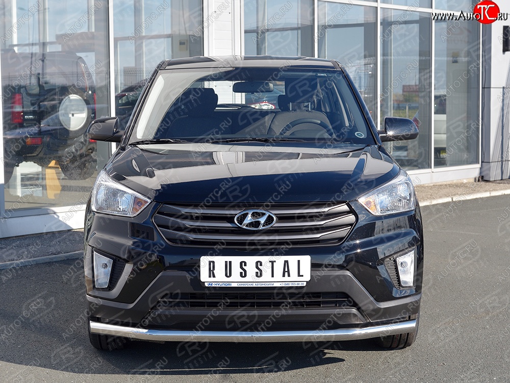 17 349 р. Защита переднего бампера (Ø63 мм, нержавейка) SLITKOFF  Hyundai Creta  GS (2015-2021) дорестайлинг, рестайлинг  с доставкой в г. Краснодар