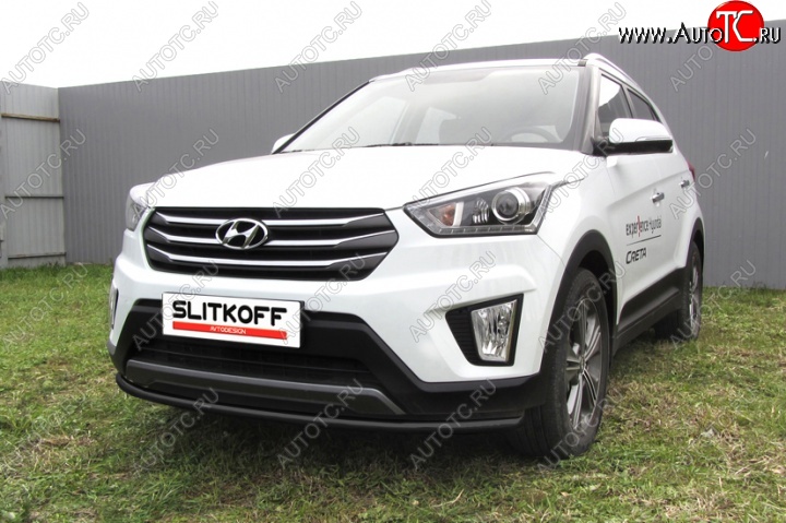 6 499 р. Защита переднего бампер из трубы d42 Slitkoff (дуга)  Hyundai Creta  GS (2015-2021) дорестайлинг, рестайлинг (Цвет: серебристый)  с доставкой в г. Краснодар