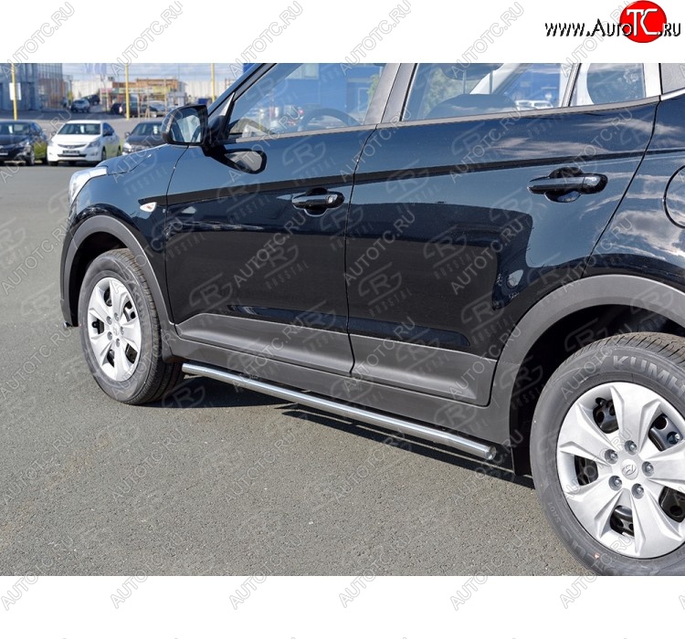 18 349 р. Защита порогов из круглой трубы d42 мм SLITKOFF v3  Hyundai Creta  GS (2015-2021) дорестайлинг, рестайлинг  с доставкой в г. Краснодар