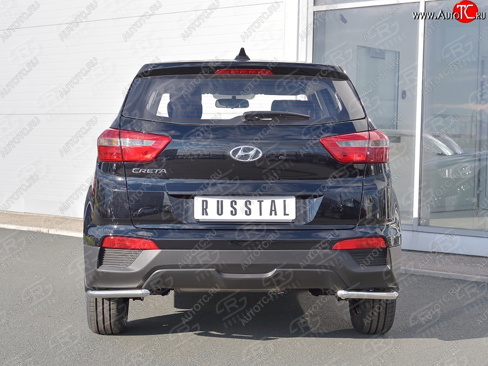 13 999 р. Защита заднего бампера (Ø42 мм уголки, нержавейка) SLITKOFF  Hyundai Creta  GS (2015-2021) дорестайлинг, рестайлинг  с доставкой в г. Краснодар