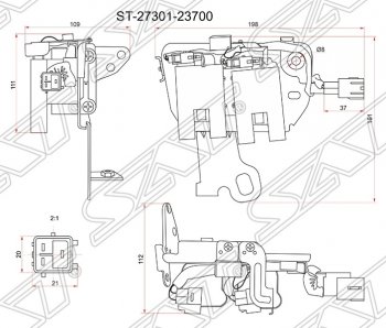 Катушка зажигания SAT Hyundai (Хюндаи) Elantra (Элантра) ( XD,  XD2) (2000-2010),  Tucson (Туссон)  JM (2004-2010), KIA (КИА) Cerato (Серато)  1 LD (2003-2008),  Sportage (Спортаж)  2 JE,KM (2004-2010)