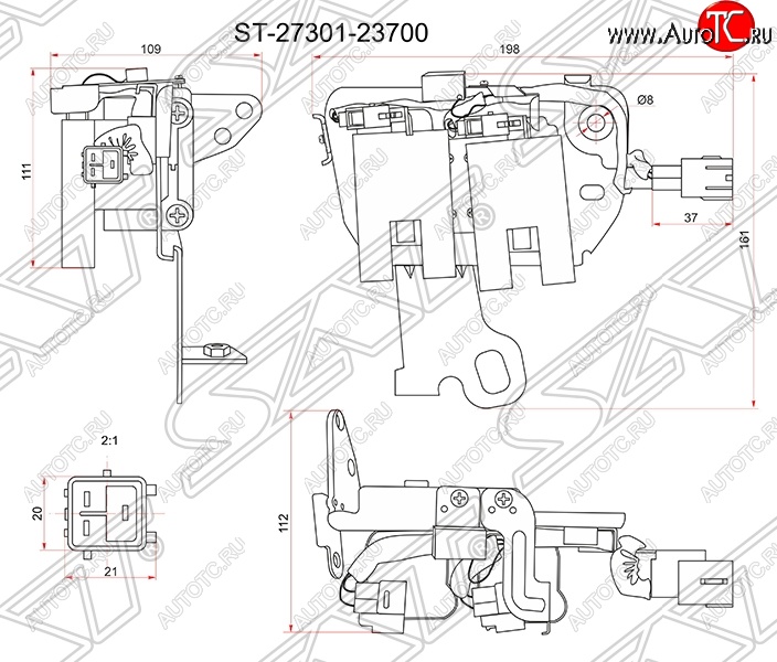 2 199 р. Катушка зажигания SAT  Hyundai Elantra ( XD,  XD2) (2000-2010), Hyundai Tucson  JM (2004-2010), KIA Cerato  1 LD (2003-2008), KIA Sportage  2 JE,KM (2004-2010)  с доставкой в г. Краснодар