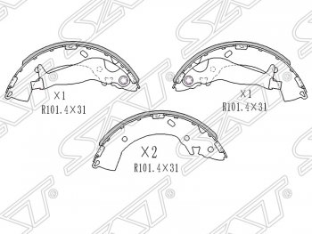 Колодки тормозные SAT (задние) Hyundai Getz TB хэтчбэк 5 дв. дорестайлинг (2002-2005)