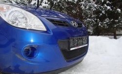 1 469 р. Сетка на бампер Russtal (черная)  Hyundai i20  PB (2008-2012) хэтчбэк дорестайлинг  с доставкой в г. Краснодар. Увеличить фотографию 3