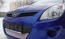 1 539 р. Сетка на бампер Russtal (хром) Hyundai i20 PB хэтчбэк дорестайлинг (2008-2012)  с доставкой в г. Краснодар. Увеличить фотографию 3