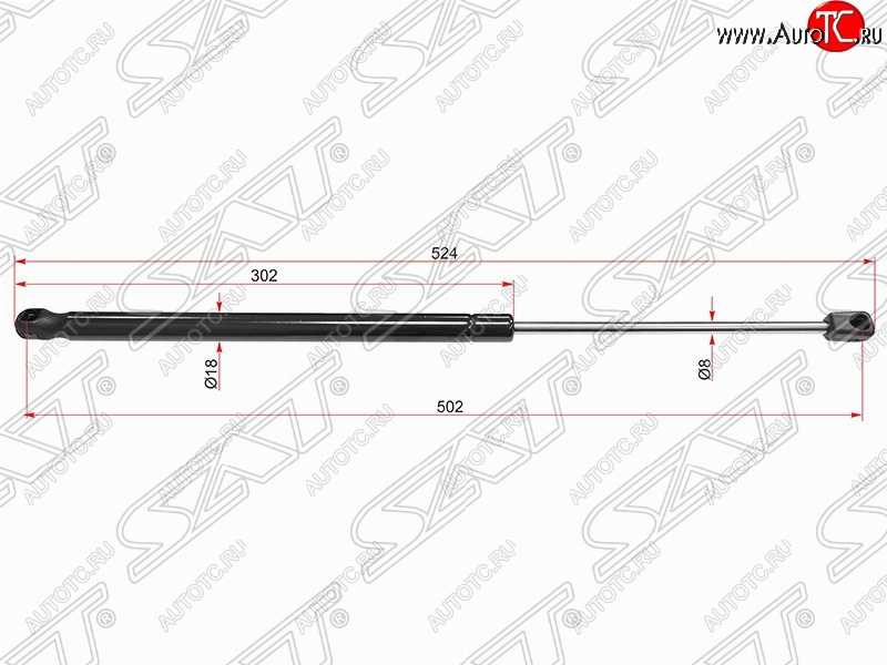 829 р. Упор крышки багажника SAT (газовый)  Hyundai I30  2 GD (2011-2017) дорестайлинг, хэтчбэк 5 дв., рестайлинг, хэтчбэк 5 дв.  с доставкой в г. Краснодар