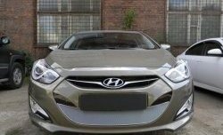 2 349 р. Сетка на бампер Russtal (хром) Hyundai I40 1 VF дорестайлинг седан (2011-2015)  с доставкой в г. Краснодар. Увеличить фотографию 2