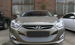 2 349 р. Сетка на бампер Russtal (хром) Hyundai I40 1 VF дорестайлинг седан (2011-2015)  с доставкой в г. Краснодар. Увеличить фотографию 3