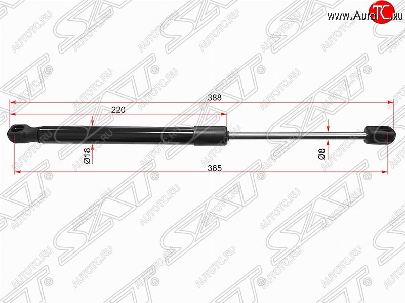 1 169 р. Упор капота SAT (газовый)  Hyundai I40  1 VF (2011-2019) дорестайлинг седан, дорестайлинг универсал, рестайлинг седан, рестайлинг универсал  с доставкой в г. Краснодар