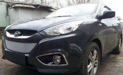 2 199 р. Сетка на бампер Russtal (хром) Hyundai IX35 LM дорестайлинг (2009-2013)  с доставкой в г. Краснодар. Увеличить фотографию 2