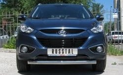 15 499 р. Одинарная защита переднего бампера диаметром 76 мм SLITKOFF Hyundai IX35 LM дорестайлинг (2009-2013)  с доставкой в г. Краснодар. Увеличить фотографию 1