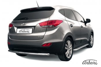 8 189 р. Защита заднего бампера Arbori (нержавейка, 1 труба d57 mm). Hyundai IX35 LM рестайлинг (2013-2018)  с доставкой в г. Краснодар. Увеличить фотографию 1