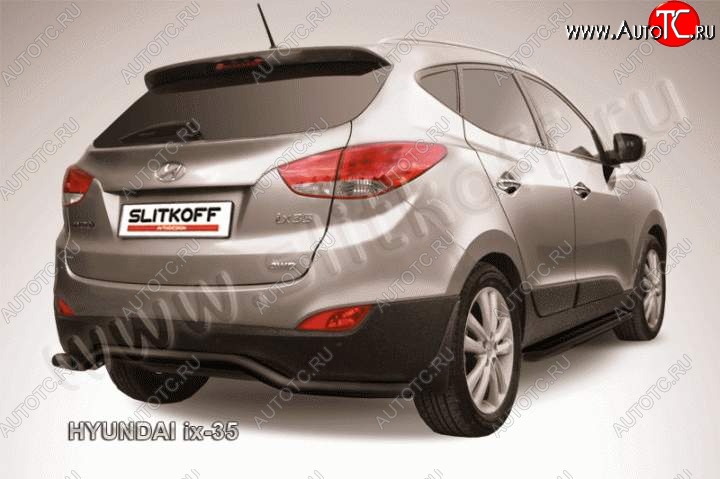 10 199 р. Защита заднего бампера из трубы d57 Slitkoff (волна) Hyundai IX35 LM дорестайлинг (2009-2013) (Цвет: серебристый)  с доставкой в г. Краснодар