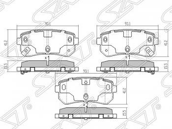 Колодки тормозные задние SAT Hyundai IX35 LM рестайлинг (2013-2018)