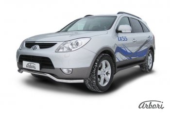 Защита переднего бампера Arbori (волна, нержавейка, 1 труба d57 mm). Hyundai IX55 EN (2006-2013)