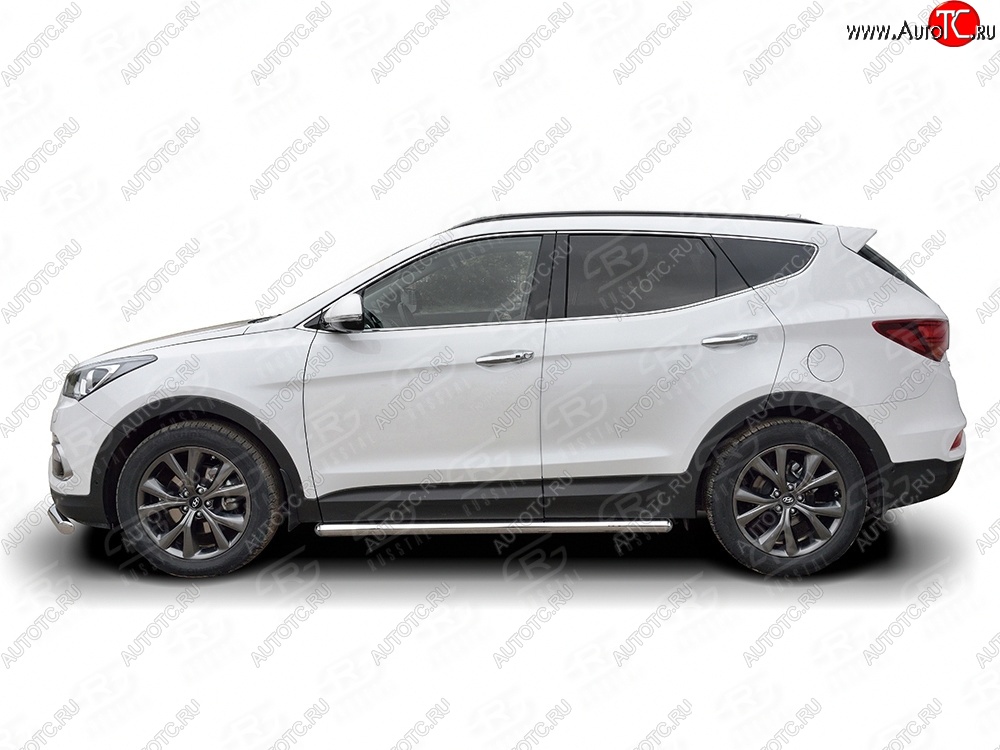 27 999 р. Защита порогов из круглой трубы диаметром 63 мм PREMIUM SLITKOFF v3 Hyundai Santa Fe DM рестайлинг (2015-2019)  с доставкой в г. Краснодар