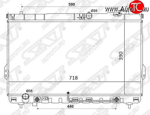 11 499 р. Радиатор двигателя SAT (трубчатый, DIESEL, АКПП) Hyundai Santa Fe SM (2000-2012)  с доставкой в г. Краснодар