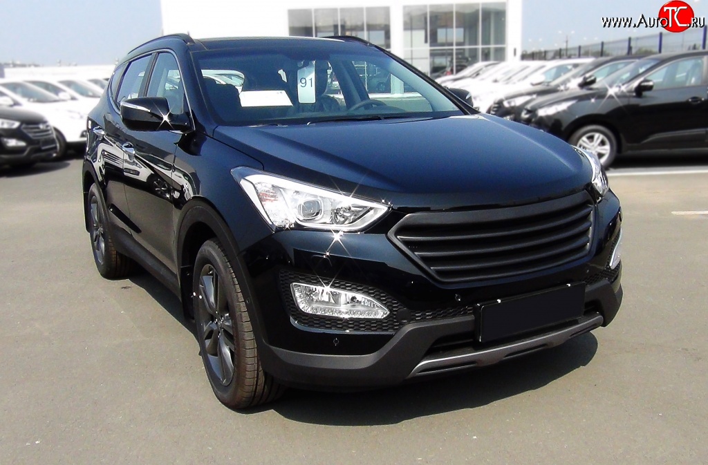 6 849 р. Решётка радиатора RA Hyundai Santa Fe DM дорестайлинг (2012-2016) (Поверхность глянец (под окраску), Неокрашенная)  с доставкой в г. Краснодар