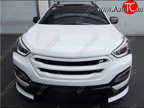 7 949 р. Решетка радиатора ROADRUNS DESIGN Hyundai Santa Fe DM дорестайлинг (2012-2016) (без сетки, Неокрашенная)  с доставкой в г. Краснодар