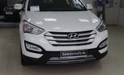 1 539 р. Сетка на бампер Russtal (хром) Hyundai Santa Fe DM дорестайлинг (2012-2016)  с доставкой в г. Краснодар. Увеличить фотографию 2