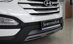 1 539 р. Сетка на бампер Russtal (хром) Hyundai Santa Fe DM дорестайлинг (2012-2016)  с доставкой в г. Краснодар. Увеличить фотографию 3