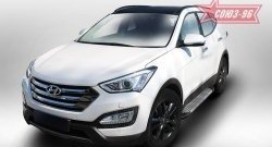 9 674 р. Пороги из алюминиевого профиля Souz-96 Hyundai Santa Fe DM дорестайлинг (2012-2016)  с доставкой в г. Краснодар. Увеличить фотографию 2