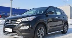 14 849 р. Защита порогов из круглой трубы диаметром 63 мм Russtal Hyundai Santa Fe DM дорестайлинг (2012-2016) (Защита порогов с со скосами на торцах (вариант 1))  с доставкой в г. Краснодар. Увеличить фотографию 8