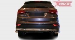 Защита заднего бампера Souz-96 (d60) Hyundai Santa Fe DM дорестайлинг (2012-2016)