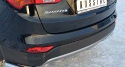 14 499 р. Защита заднего бампера (Ø63 мм уголки, нержавейка) SLITKOFF  Hyundai Santa Fe  DM (2012-2016) дорестайлинг  с доставкой в г. Краснодар. Увеличить фотографию 2