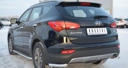 14 499 р. Защита заднего бампера (Ø63 мм уголки, нержавейка) SLITKOFF  Hyundai Santa Fe  DM (2012-2016) дорестайлинг  с доставкой в г. Краснодар. Увеличить фотографию 4