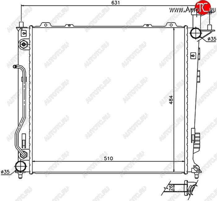 10 399 р. Радиатор двигателя (пластинчатый, 2.2TD, МКПП/АКПП) SAT  Hyundai Santa Fe  DM (2012-2016), KIA Sorento  XM (2009-2015)  с доставкой в г. Краснодар