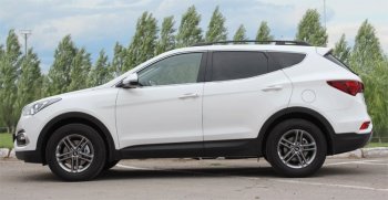 8 799 р. Комплект рейлингов АПС  Hyundai Santa Fe  DM (2012-2019) дорестайлинг, рестайлинг (Черные, без поперечин)  с доставкой в г. Краснодар. Увеличить фотографию 2