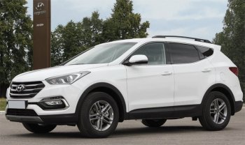 8 799 р. Комплект рейлингов АПС  Hyundai Santa Fe  DM (2012-2019) дорестайлинг, рестайлинг (Черные, без поперечин)  с доставкой в г. Краснодар. Увеличить фотографию 3